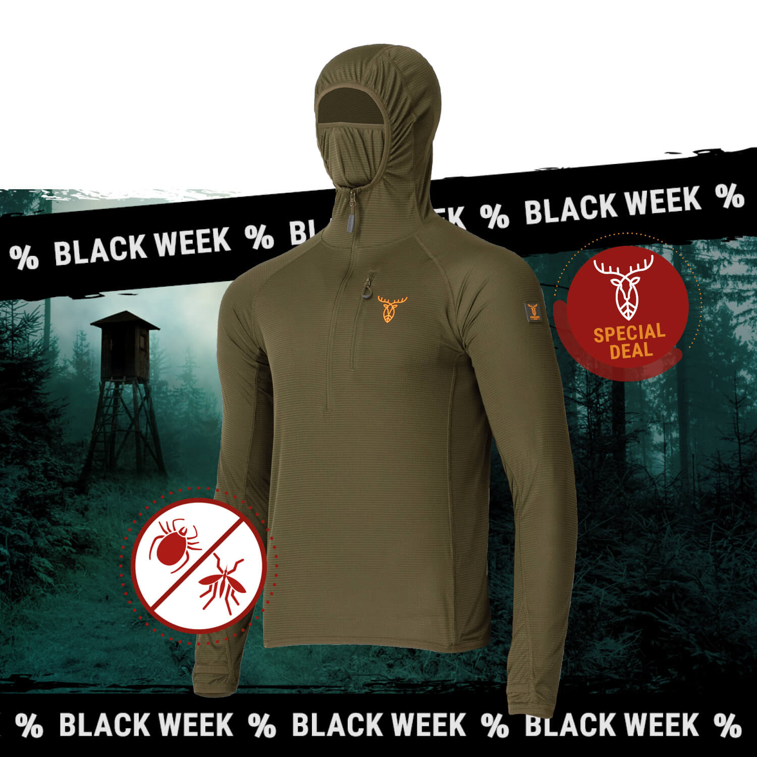 Pirscher Gear Ultralight Tanatex Hoodie-Shirt - Outlet