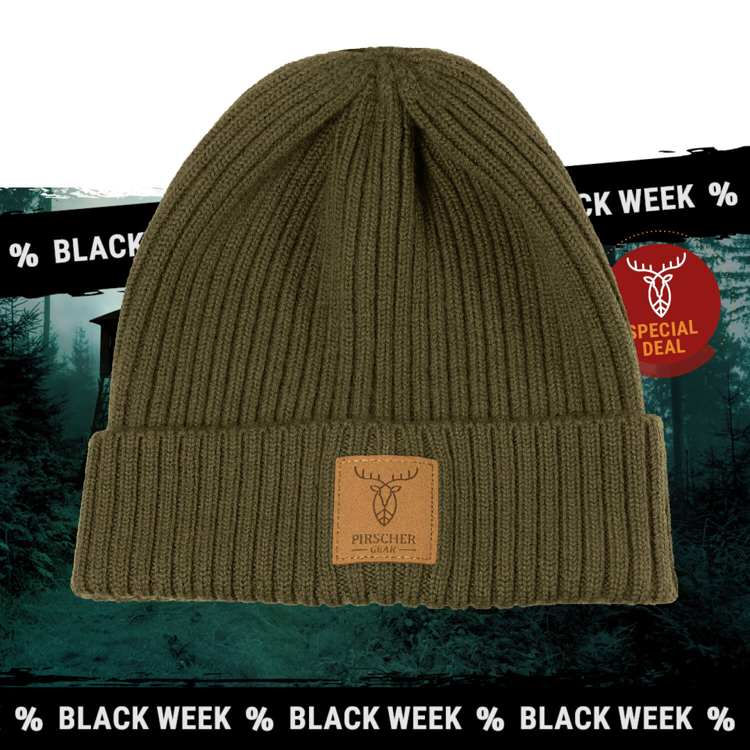 Pirscher Gear Merino Mütze (Grün) - Outlet