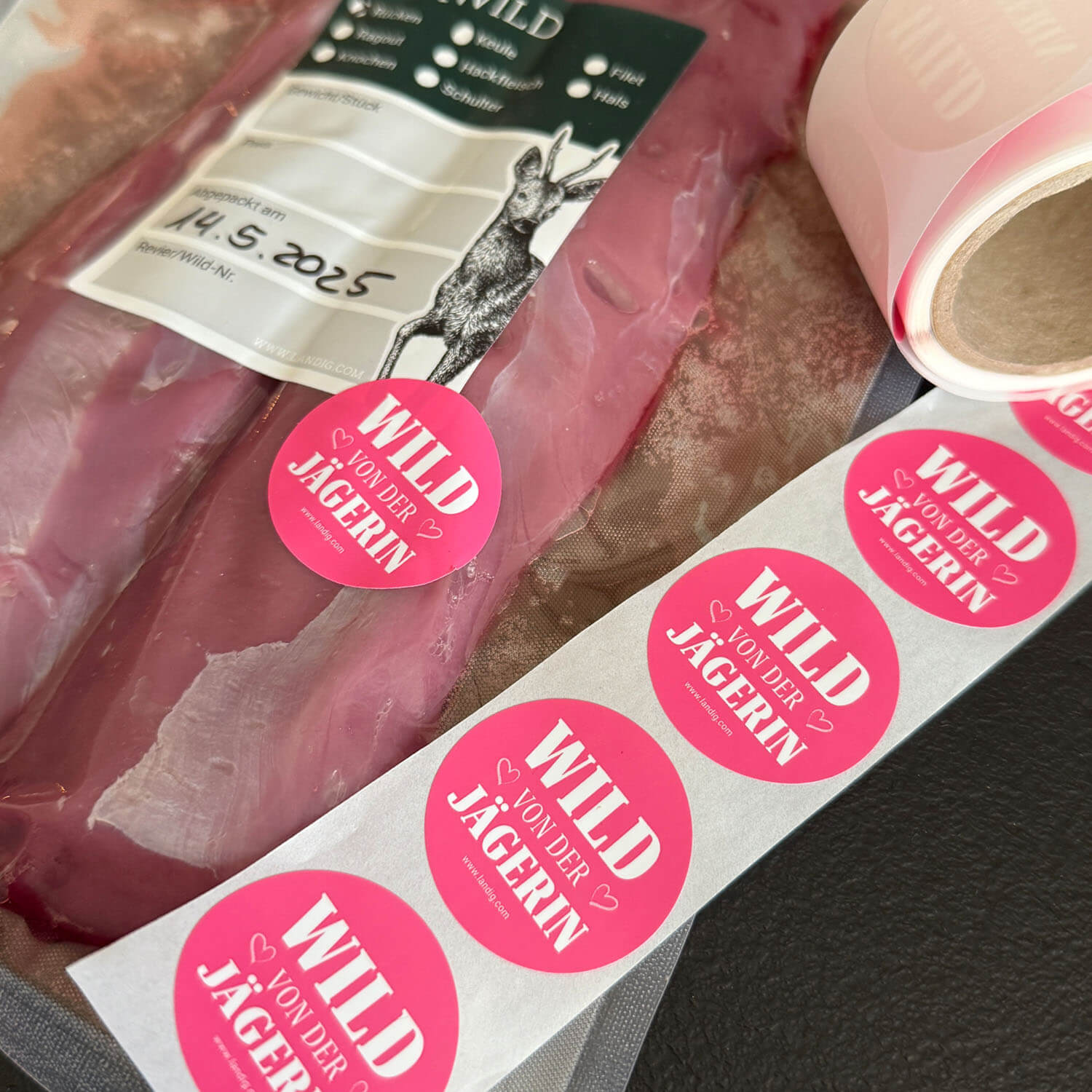 Landig Jagdetiketten "Wild von der Jägerin"