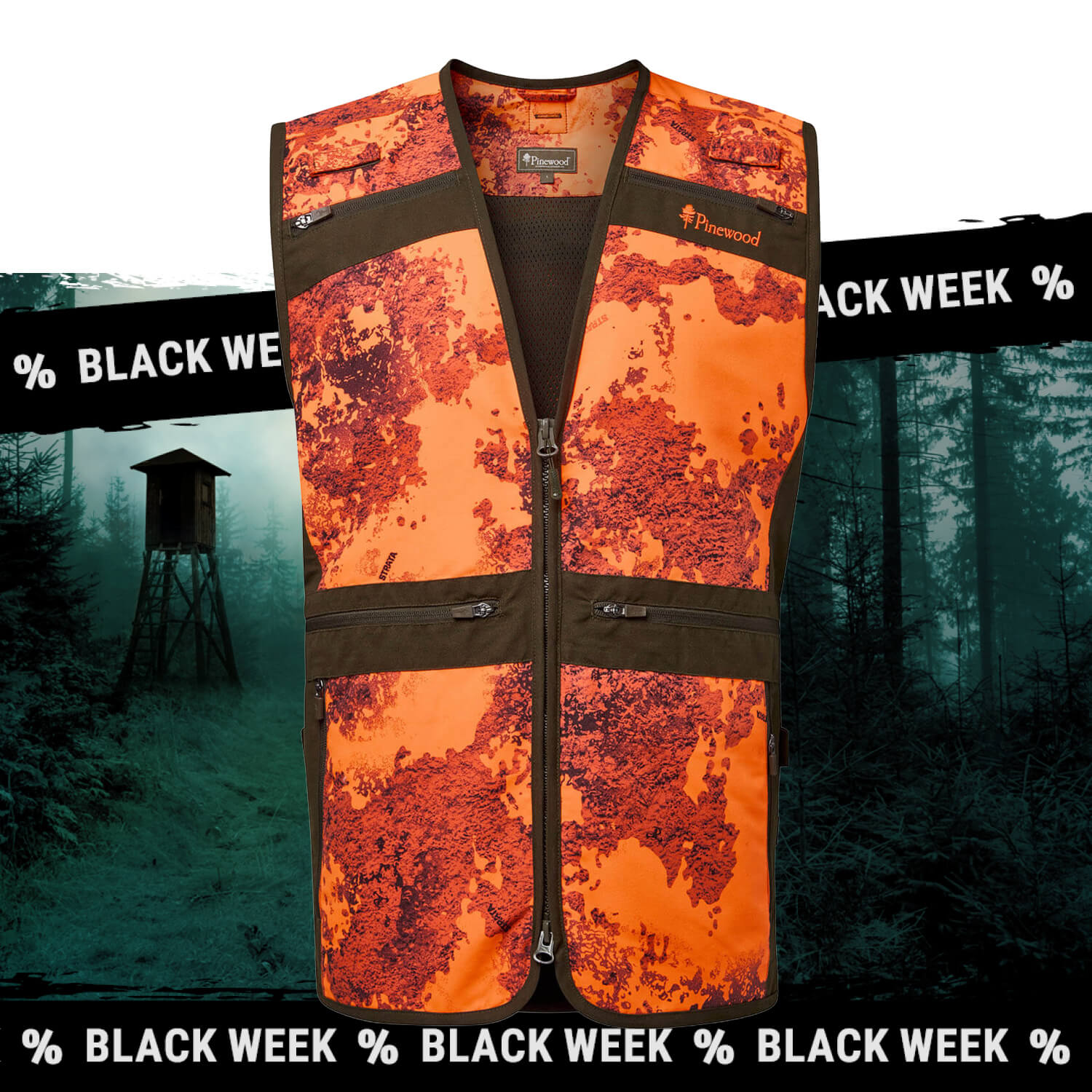 Pinewood Weste Furudal Hunt Pro 2.0 Camou - Westen