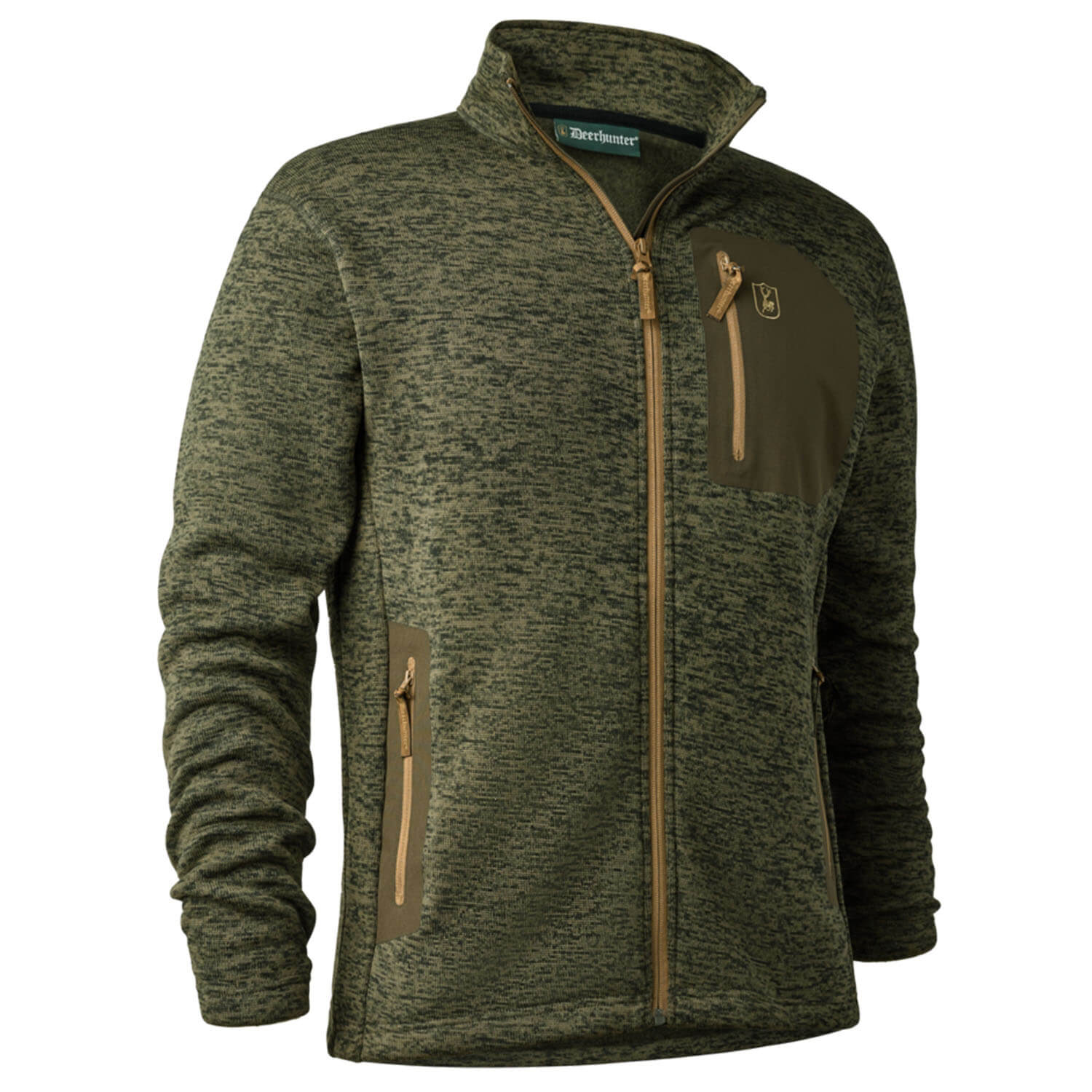 Deerhunter Strickjacke Sarek (Olive Night Melange) - Jagdjacken