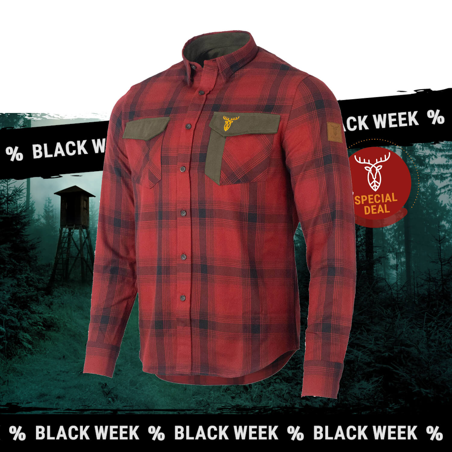 Pirscher Gear Forest Hemd (Fiery Red) - Outlet