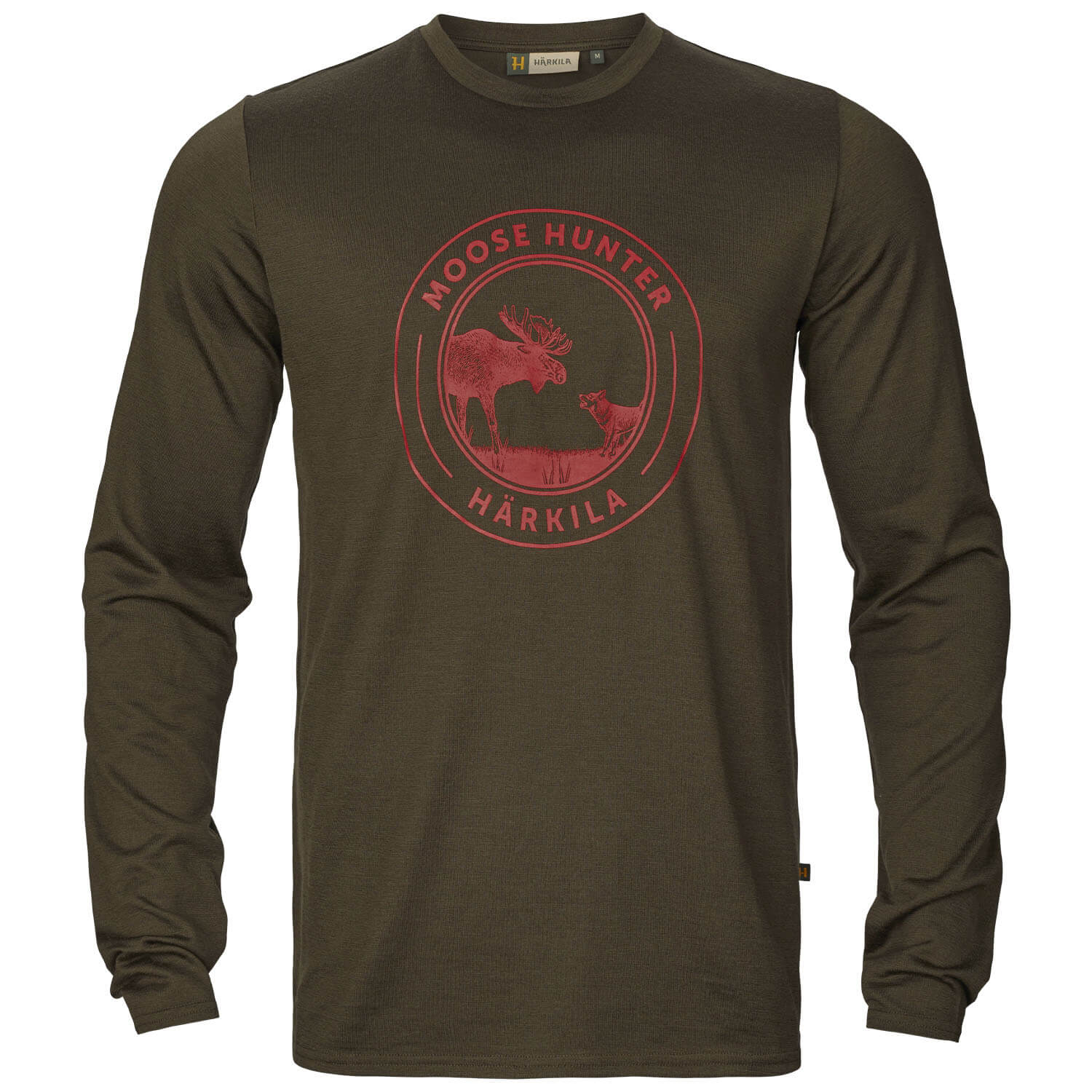 Härkila Langarmshirt Game (Willow Green Moose) - Shirts