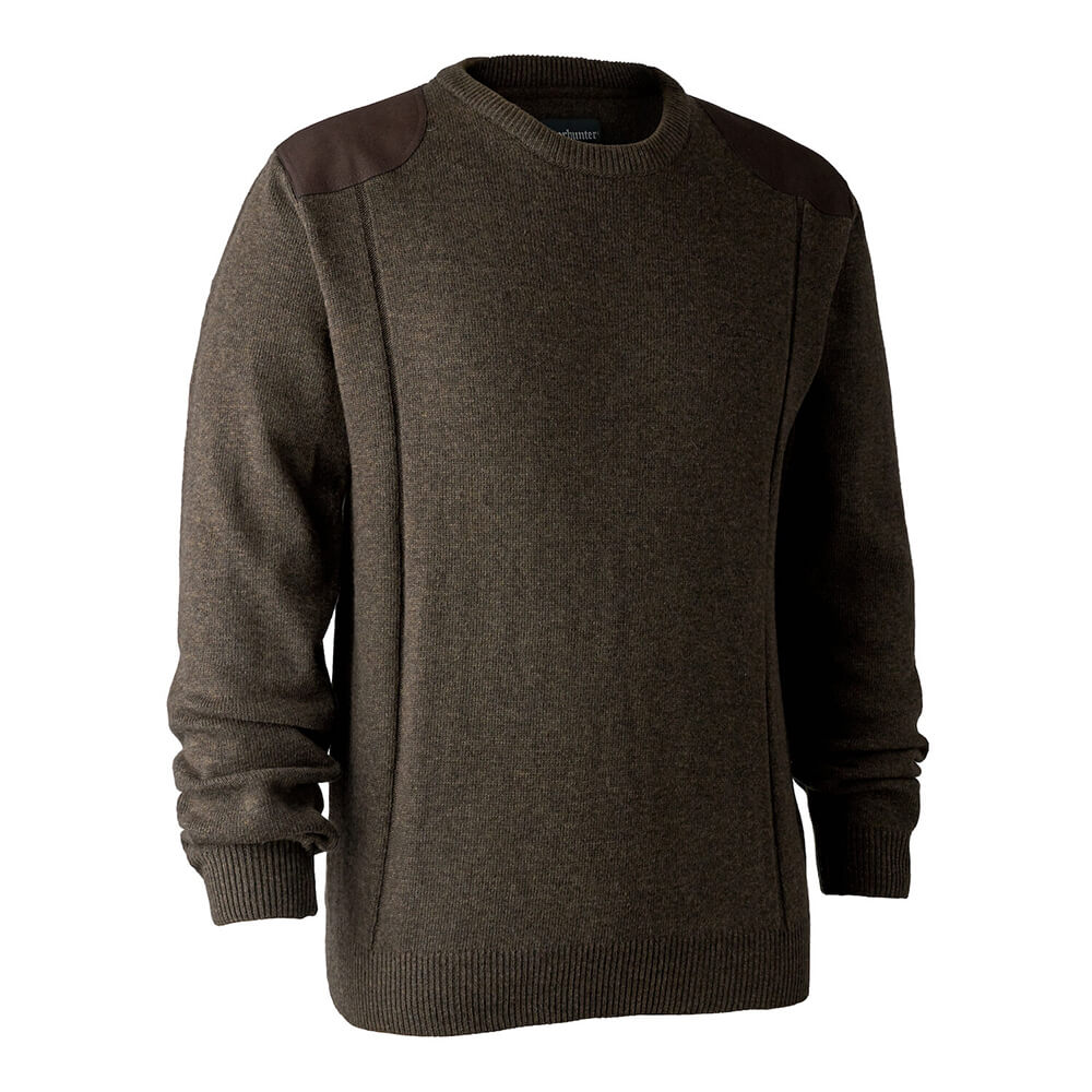 Deerhunter Rundhals-Pullover Sheffield (Braun) - Jagdpullover