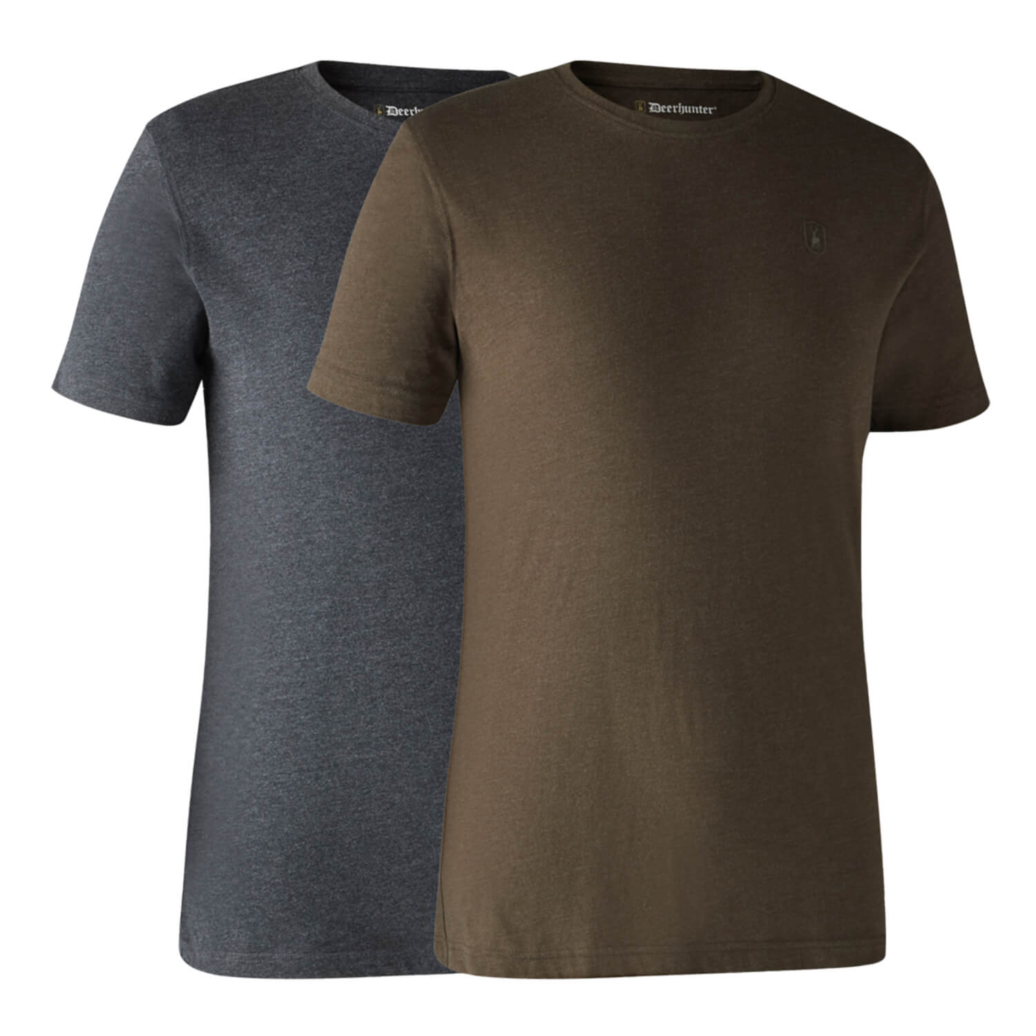 Deerhunter T-Shirt Basic 2er-Pack (Braun/Grau) - Hemden & Shirts
