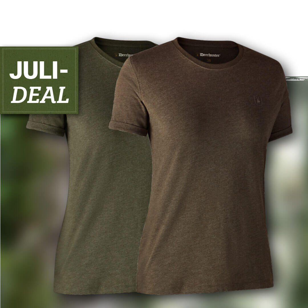 Deerhunter Damen T-Shirt Basic 2er-Pack (Grün/Braun)