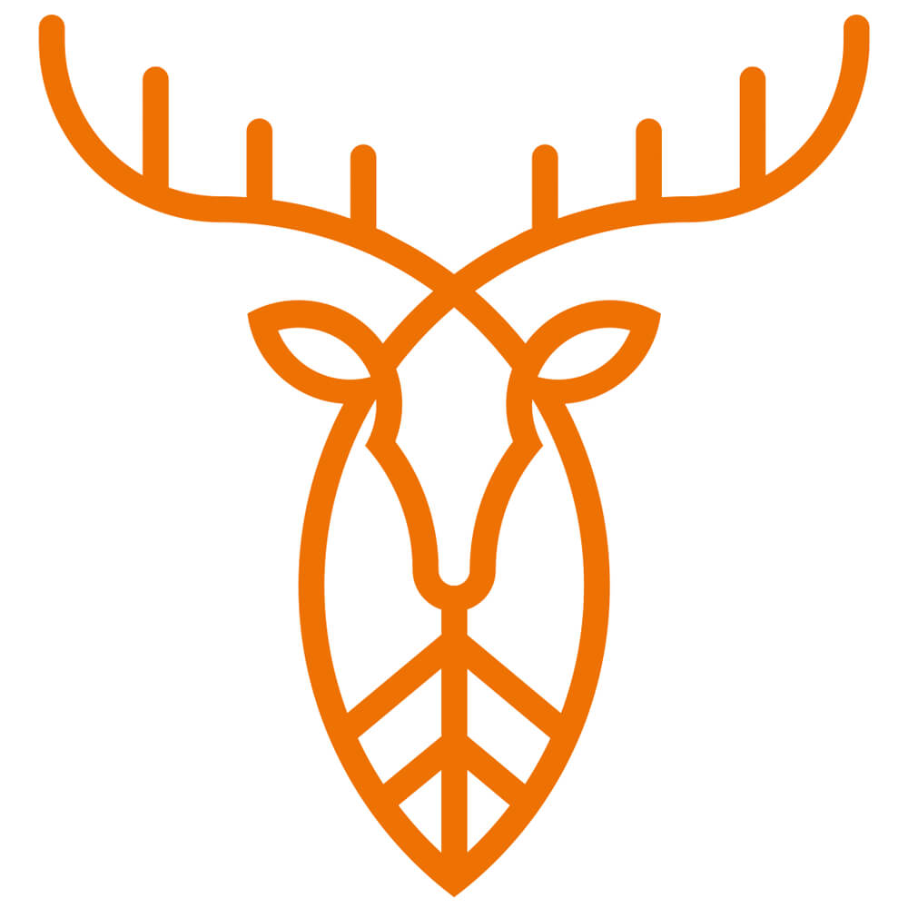 Pirscher Aufkleber Hirsch (Orange) - Geschenke für Jäger