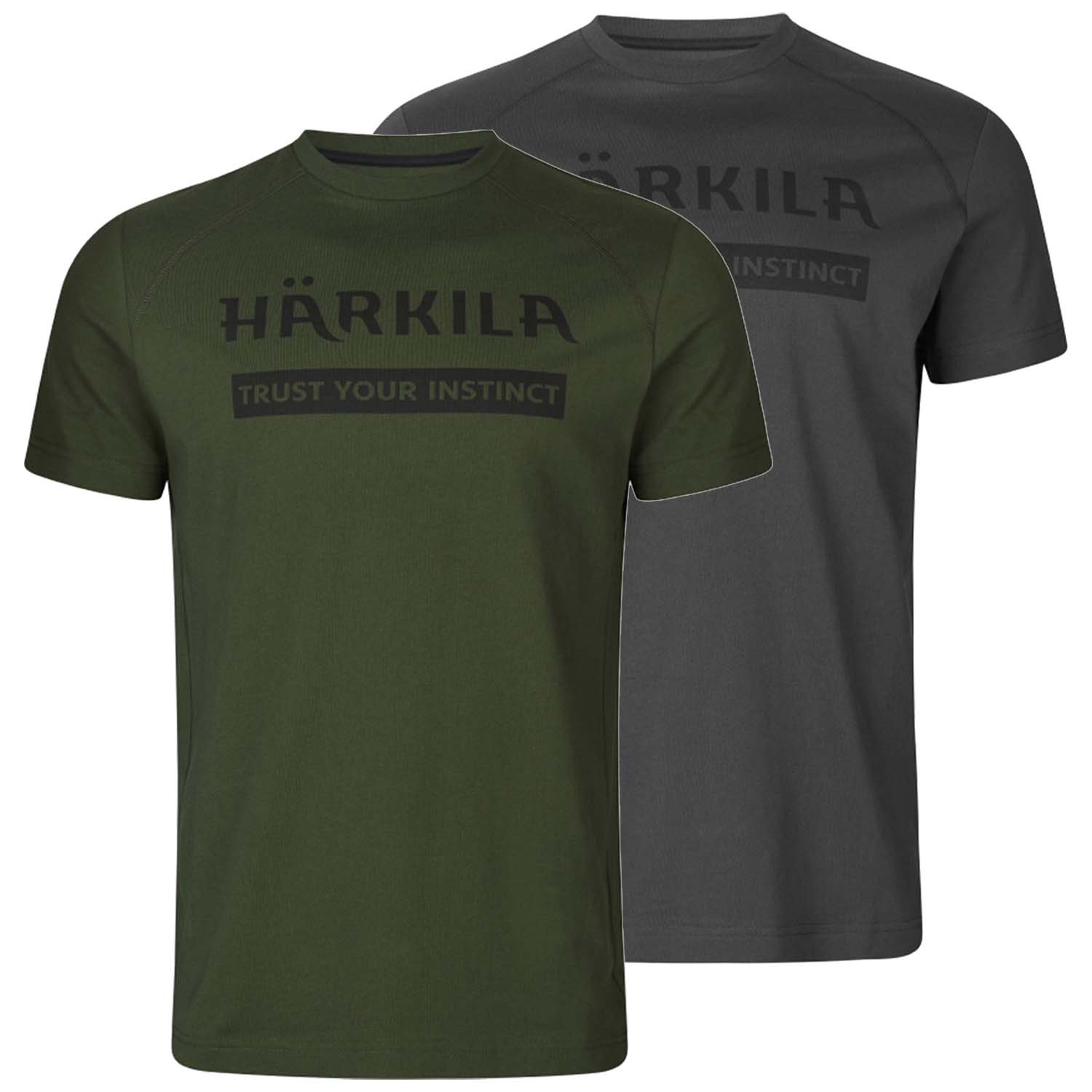 Härkila T-Shirt 2er-pack Logo (Duffel green/Phantom) - Hemden & Shirts