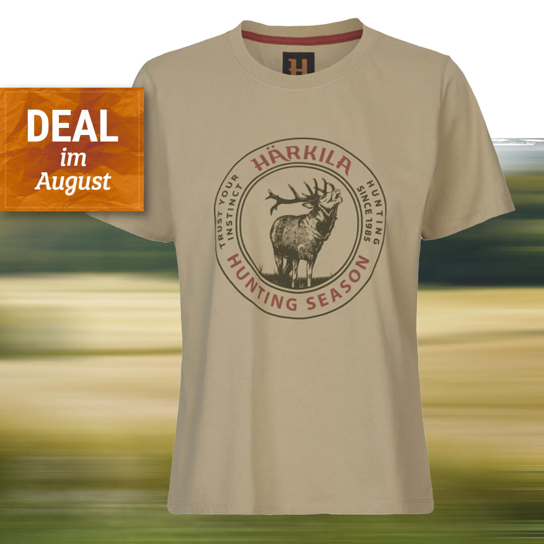 Härkila Damen T-Shirt Stag Badge (Sand) - Outlet