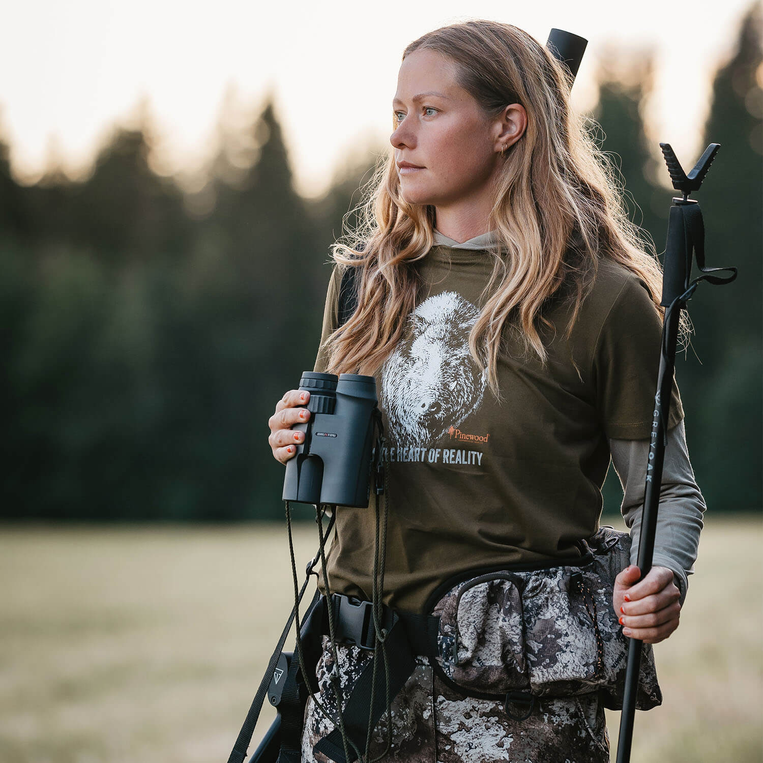Pinewood Damen T-Shirt Wild Boar (Olive)