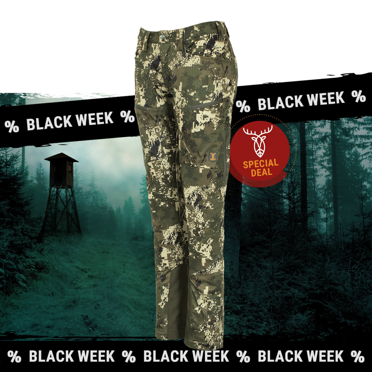 Pirscher Gear Allseason Damenhose (Optimax) - Krähenjagd