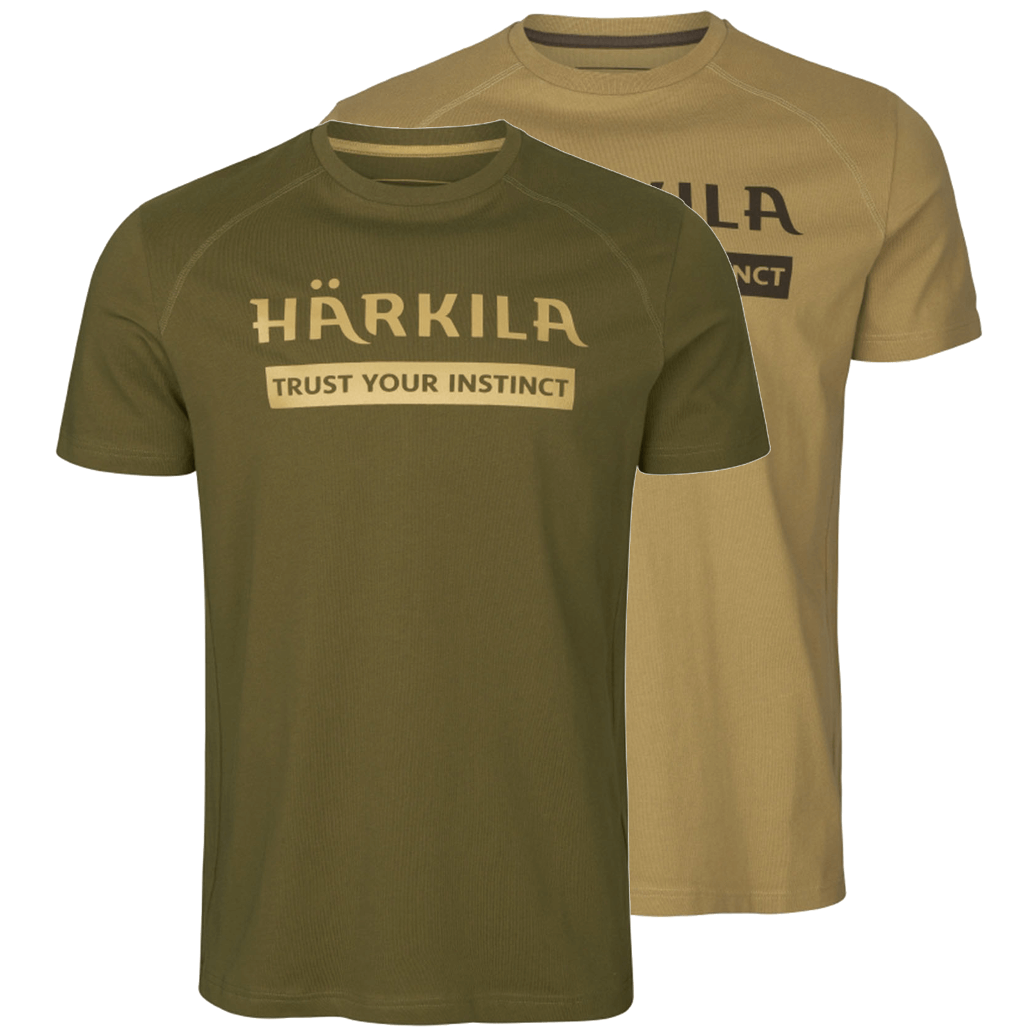 Härkila T-Shirt 2er-pack Logo (Antique sand/Dark olive) - Hemden & Shirts