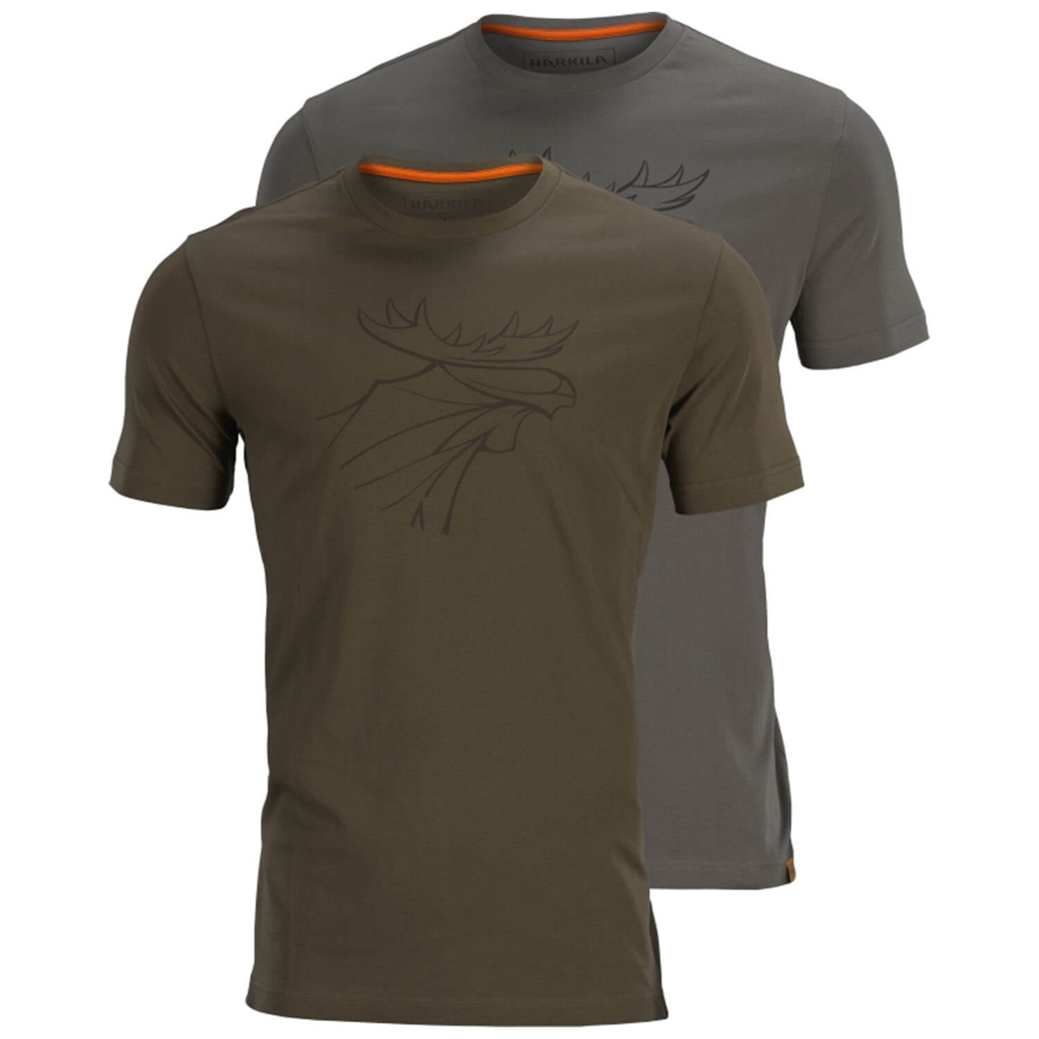 Härkila T-Shirt 2er-pack Graphic (Willow green/Grey) - Sommer-Jagdbekleidung