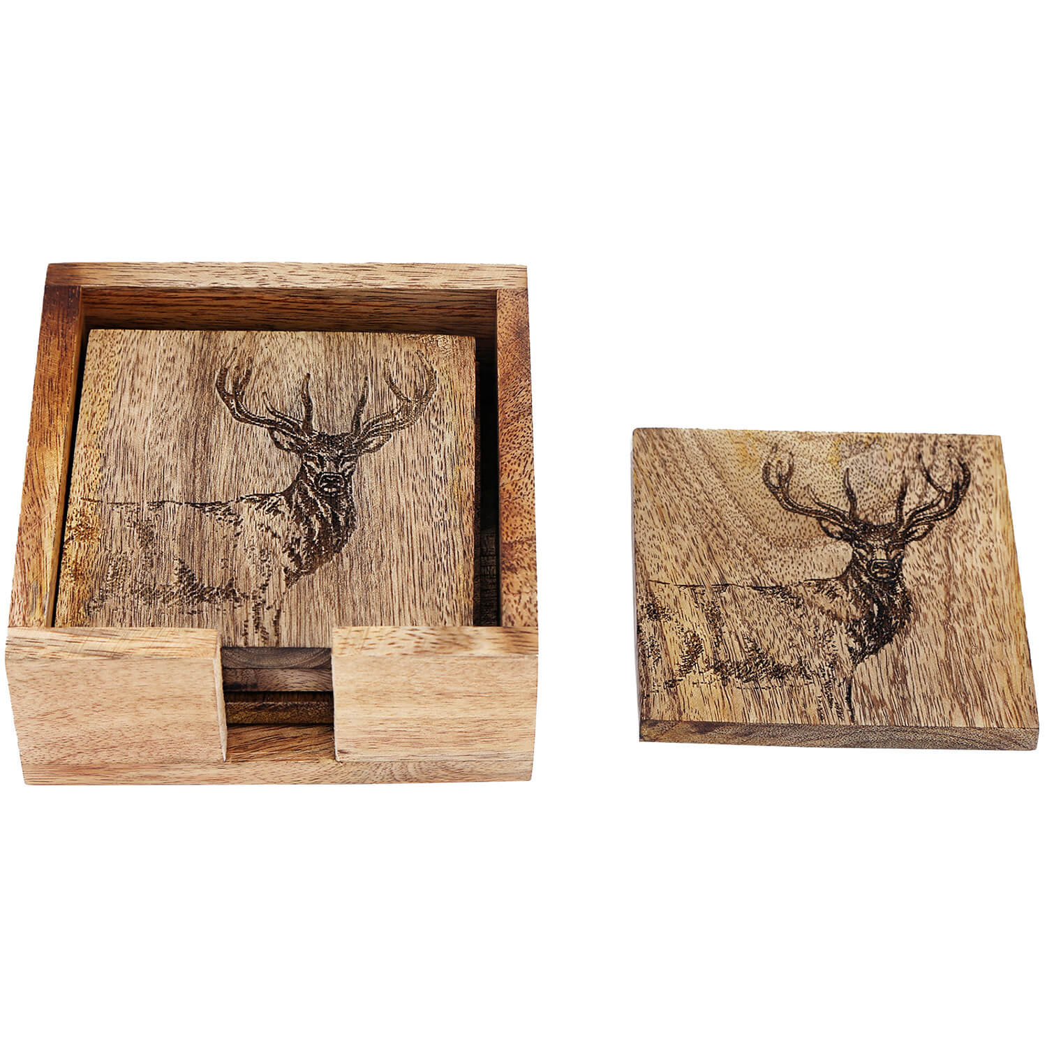 AKAH Holz-Untersetzer - Jagdausrüstung