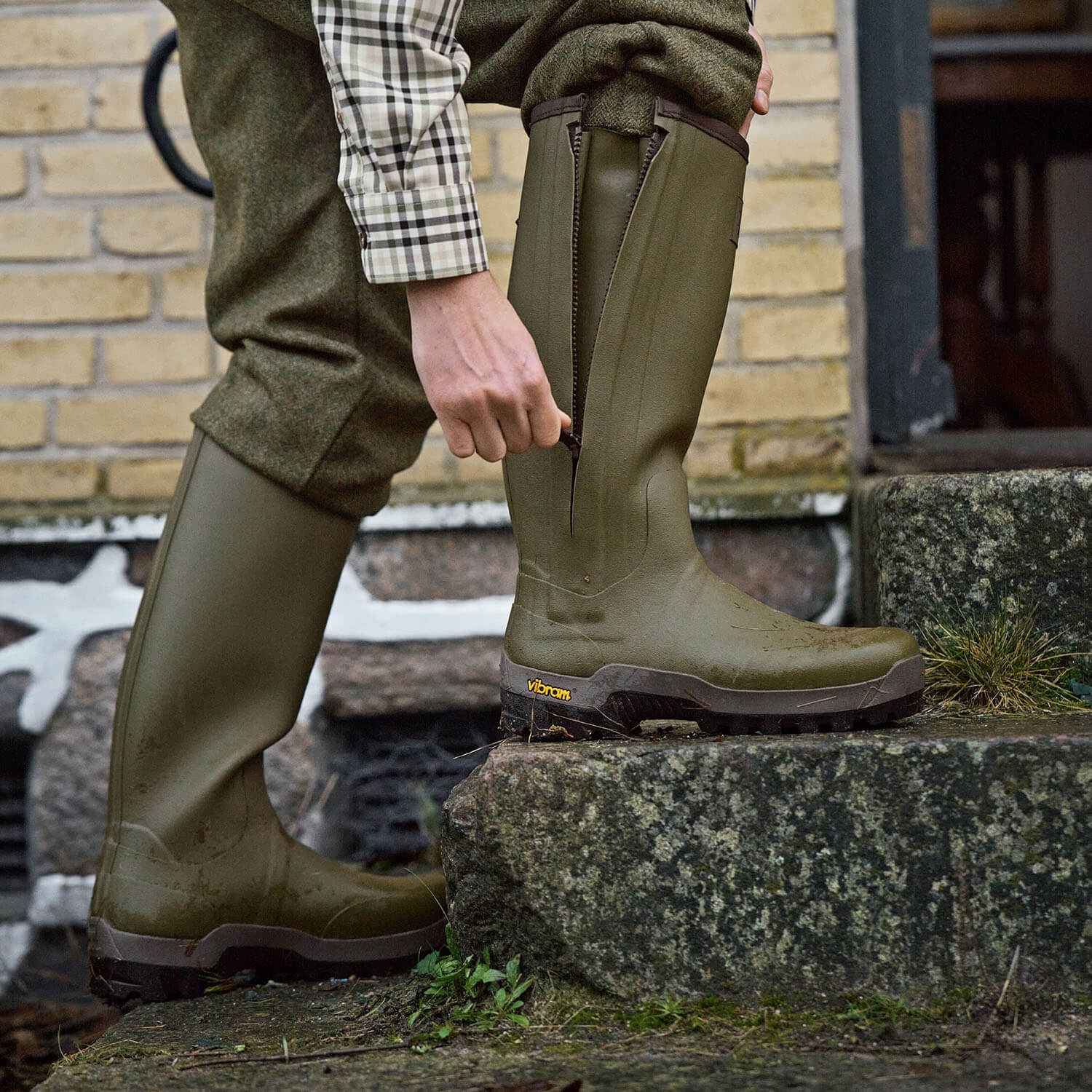 Härkila Gummistiefel Forester Zip (Dark Olive)