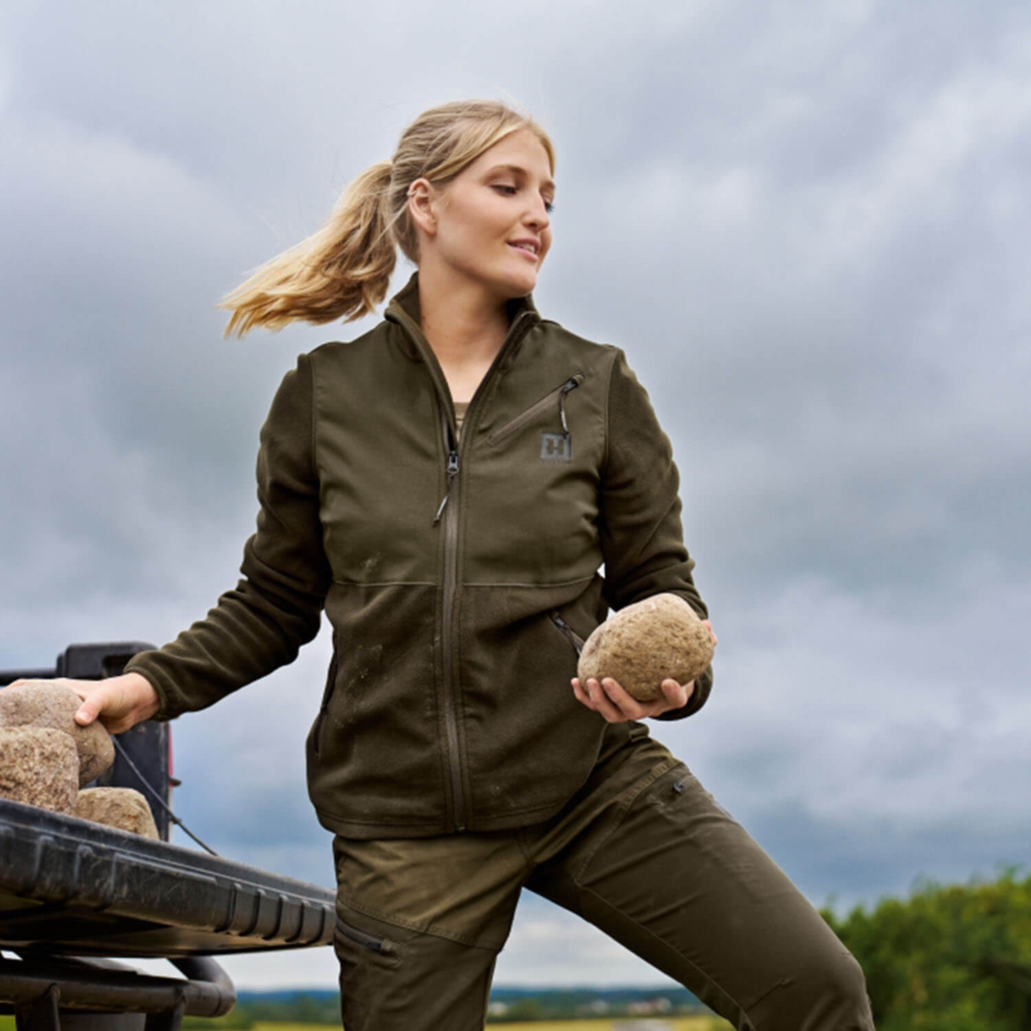 Härkila Damenfleecejacke Fjell (Hunting Green/Willow Green)